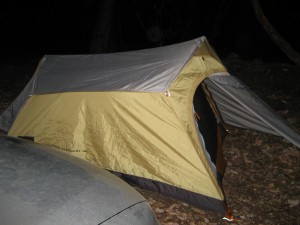 Our Shinkansen Tent with the front open